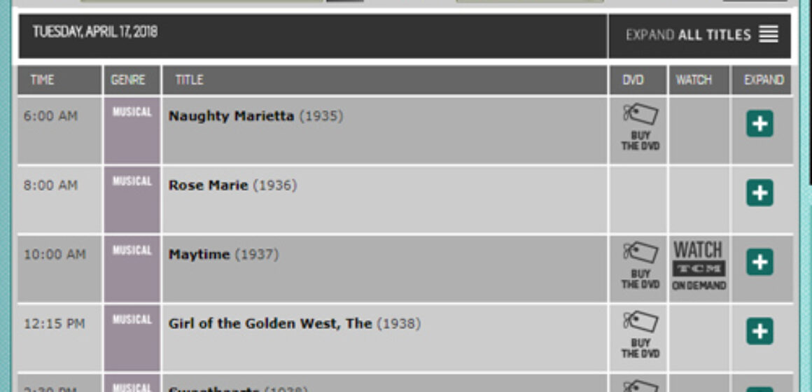 Live Blogging TCM’s Jeanette MacDonald & Nelson Eddy Marathon April 17!