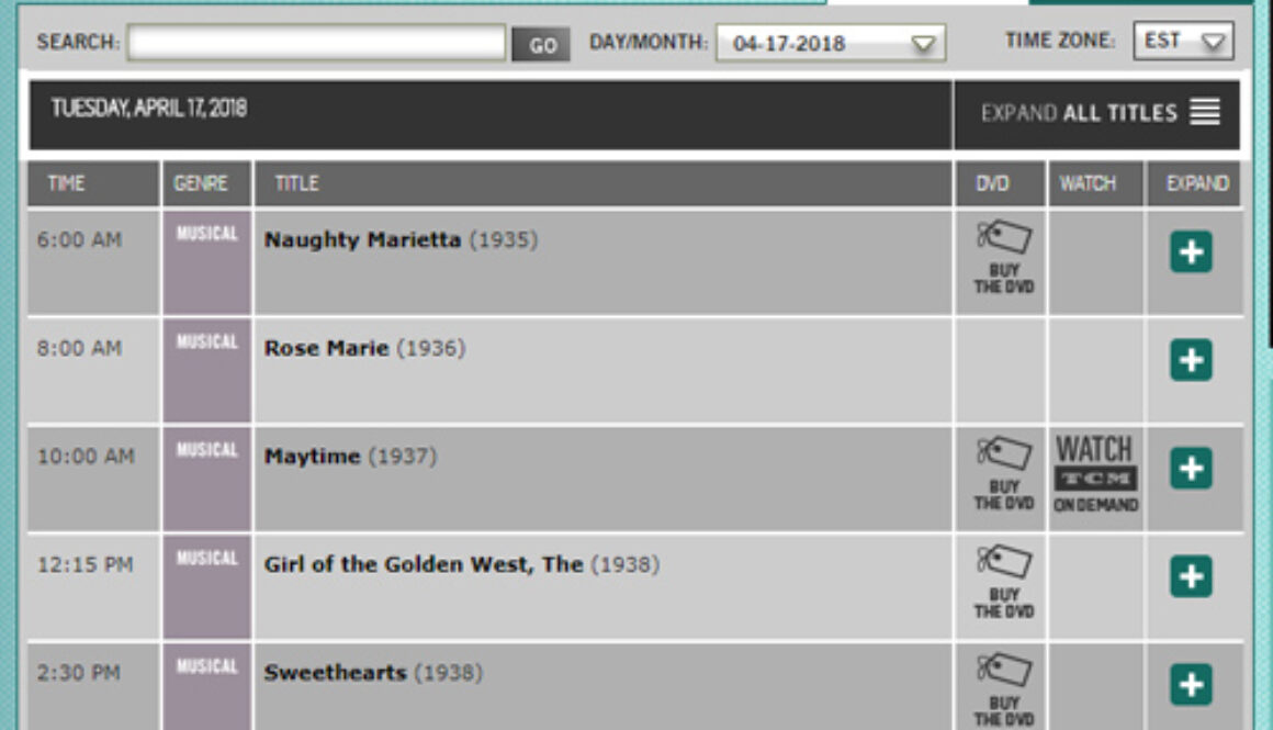 Live Blogging TCM’s Jeanette MacDonald & Nelson Eddy Marathon April 17!